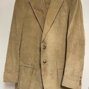 Vintage 3 Pcs Men's Tan Corduroy Blazer